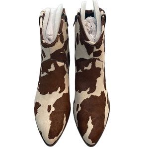 NWOT Calf Hair Cow Print Western Bootie